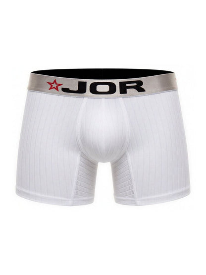 White Jor Cronos Boxer Brief by CITYBOYZ★USA, close-up view showing soft waistband and smooth fabric fit.