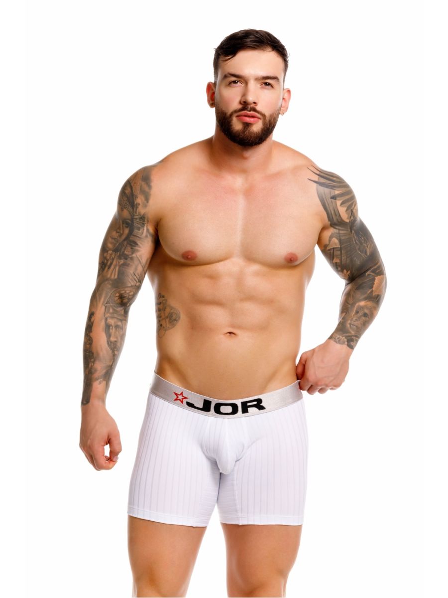 White CITYBOYZ USA Jor Cronos Boxer Brief 2329 with comfortable fit and stylish design, shown on a plain background.