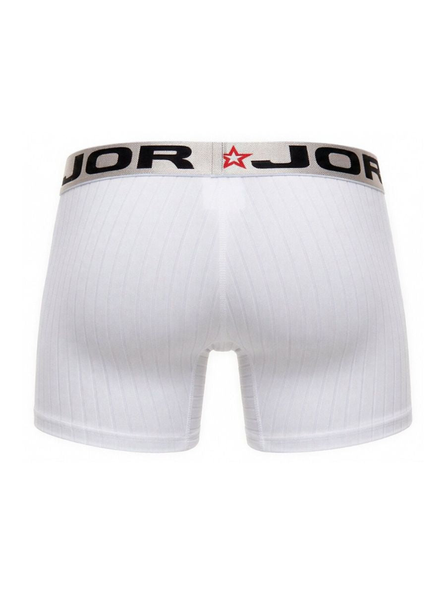 White Jor Cronos boxer brief by CITYBOYZ USA, featuring comfortable fit and stylish design, shown on a model.