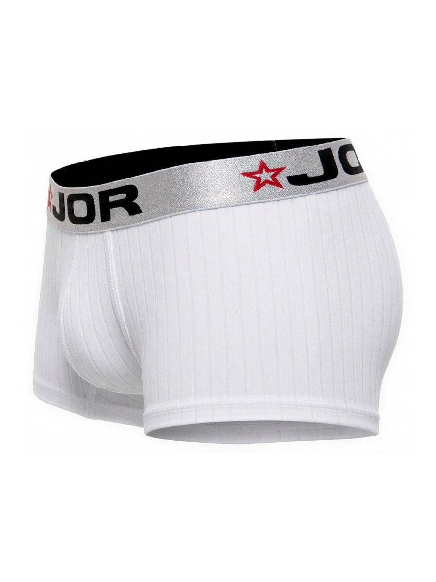 White Jor Cronos Trunk boxer brief by CITYBOYZ★USA, showcasing a snug fit and premium comfort with a sleek design.