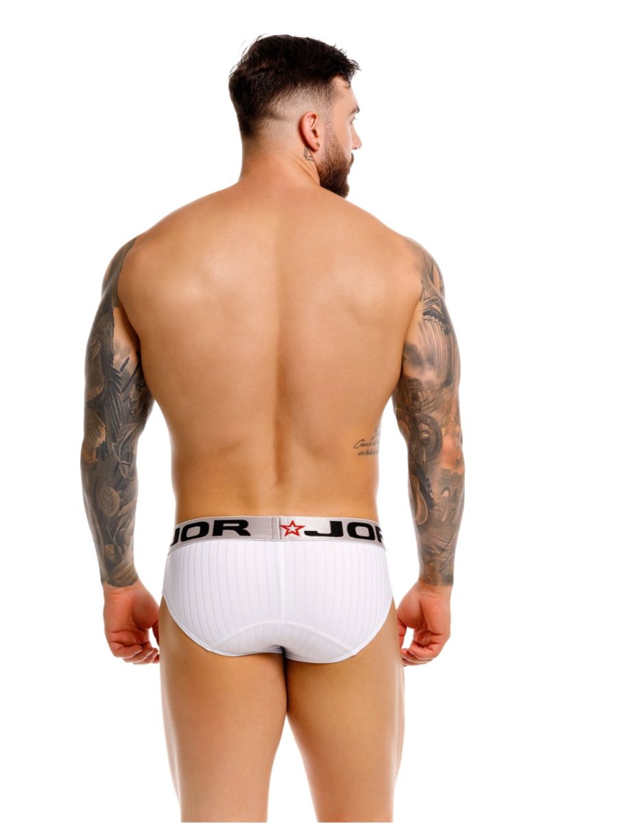 White Jor Cronos brief by CITYBOYZ★USA, premium men's underwear with a comfortable fit and sleek design.