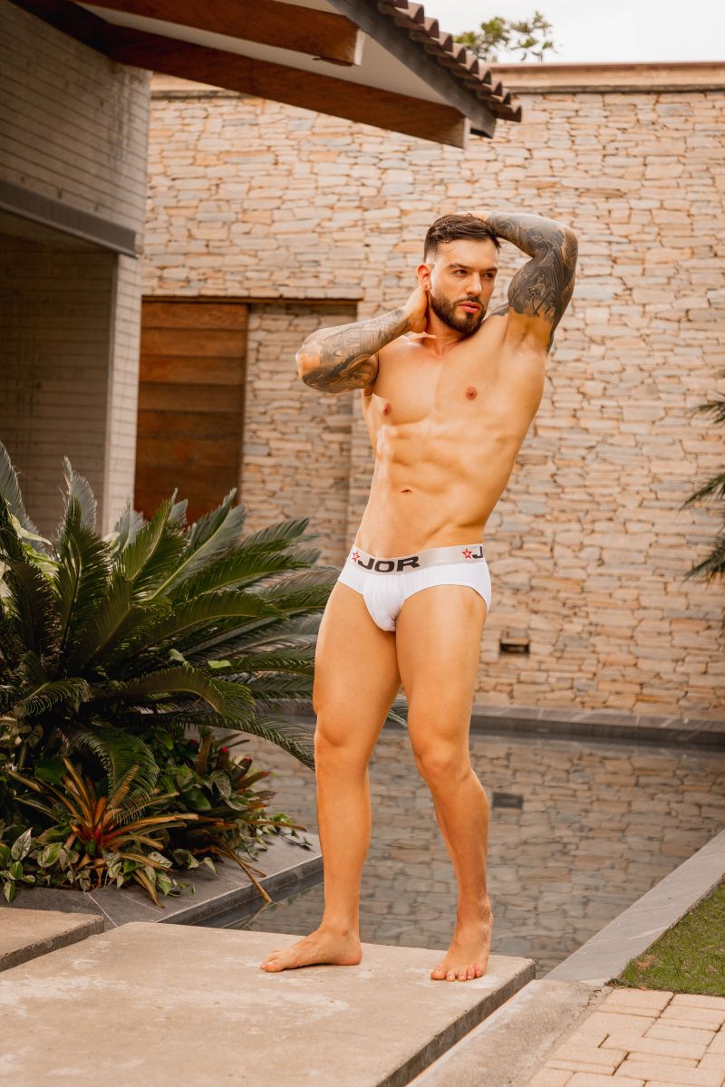 White CITYBOYZ★USA Jor Cronos Brief 2331 men's underwear with a snug fit and soft waistband, designed for comfort.