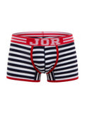 CityBOYZ USA Jor Santorini trunk underwear with stylish blue and white stripes, snug fit, and comfortable design for men.