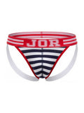 CityBOYZ USA Jor Santorini striped jockstrap with supportive design, featuring bold stripe pattern and comfortable fit.