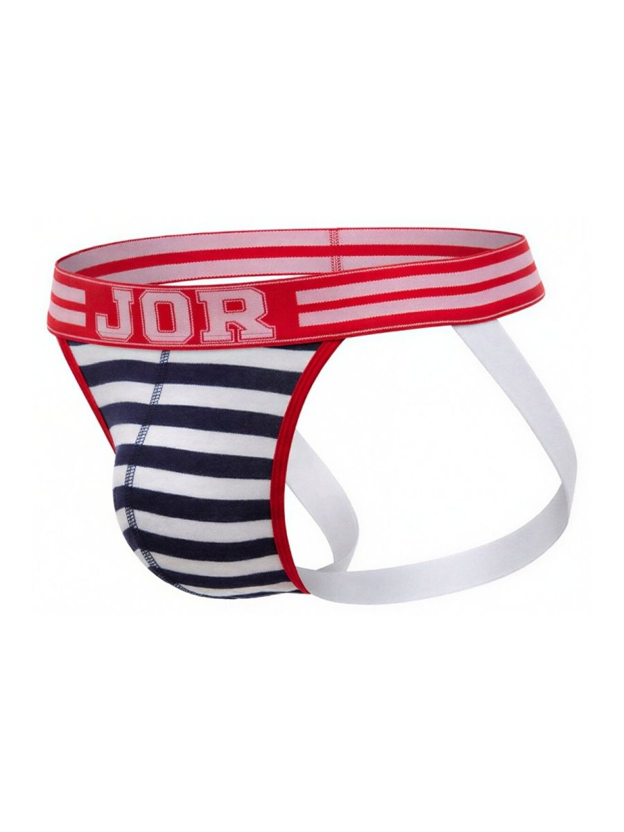 Striped CITYBOYZ★USA Jor Santorini Jockstrap 2336 with supportive elastic waistband and breathable fabric.