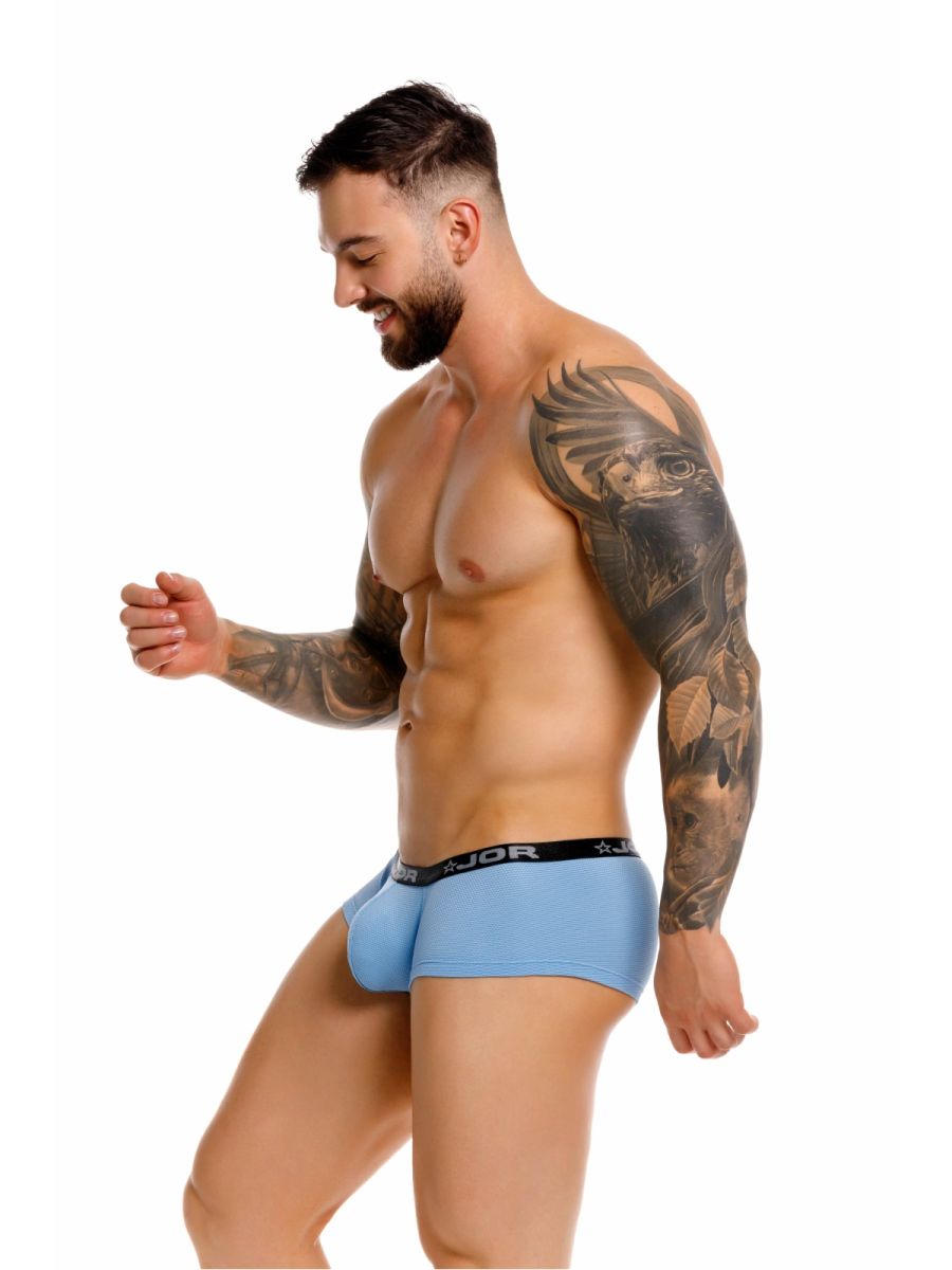 Blue CITYBOYZ★USA Jor Cannes Trunk 2345 men's underwear, close-up of fitted trunk with waistband and sleek fabric.
