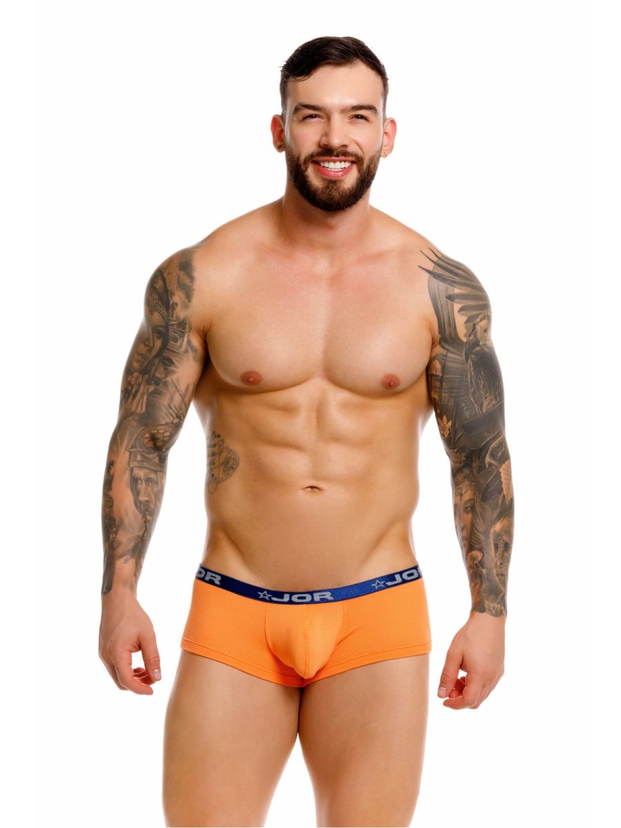 Orange CITYBOYZ★USA Jor Cannes Trunk 2345 men's underwear with a snug fit and branded waistband, shown on a white background.