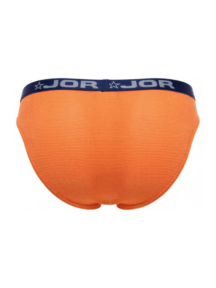 Orange CITYBOYZ★USA Jor Cannes Bikini Underwear, close-up of the vibrant, seamless bikini fabric on a flat surface.