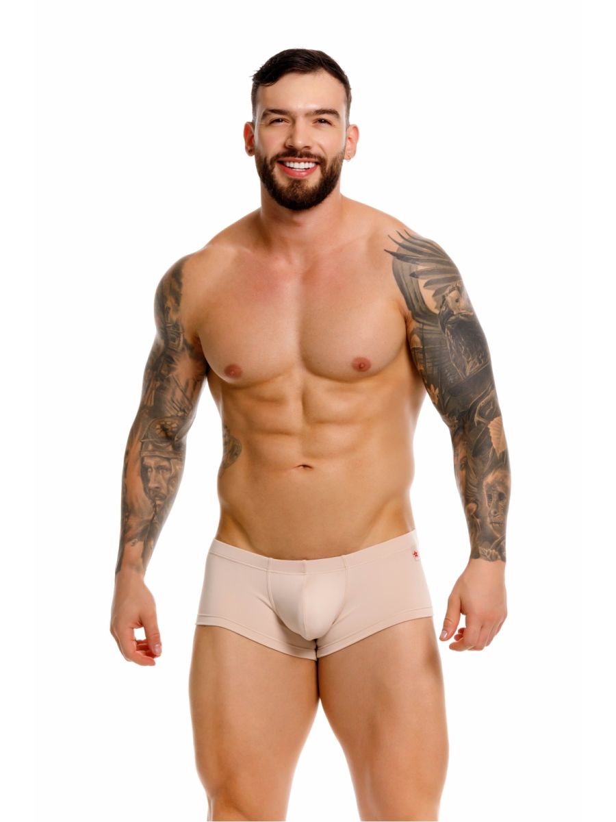 Beige men's Jor Invisible Trunk by CITYBOYZ★USA, seamless comfort underwear with a snug fit and smooth fabric.