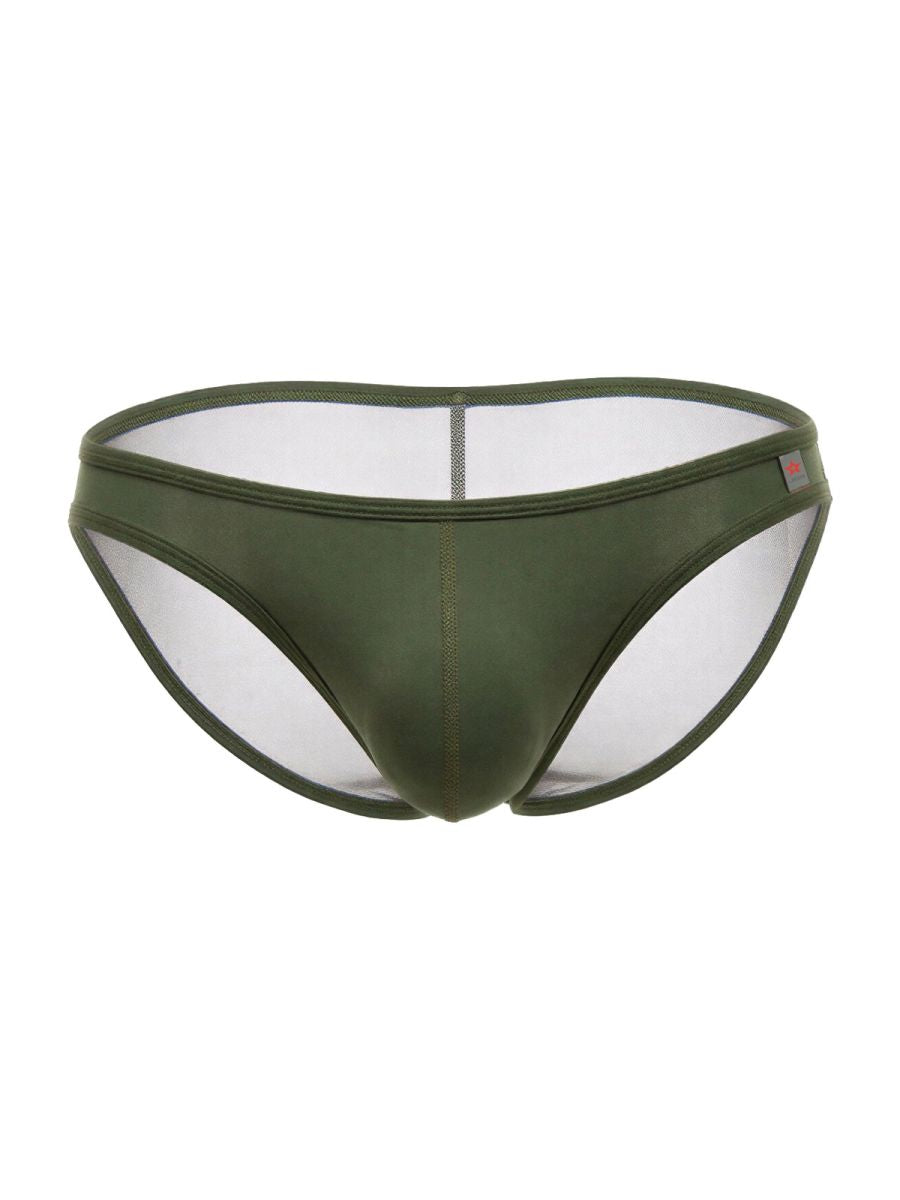 Green CITYBOYZ USA Jor Origin Bikini 2353 men's briefs with sleek, fitted design, showcasing the comfortable waist and modern style.