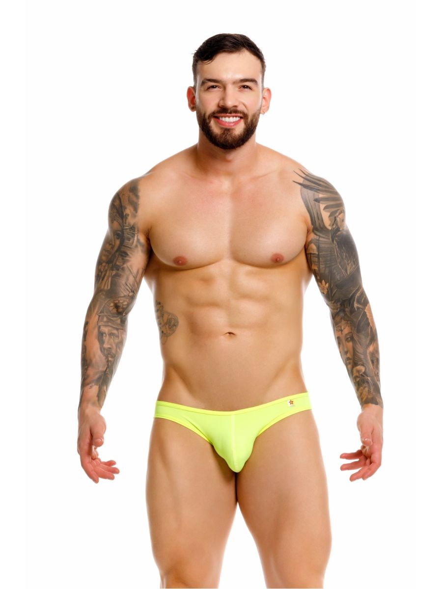 Bright neon green Jor Origin Thong by CITYBOYZ★USA featuring a sleek men's underwear design with minimal coverage.