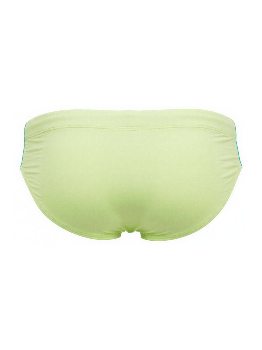 Men's green neon swim brief by CITYBOYZ★USA, featuring a sleek design and vibrant color for beach or poolwear.