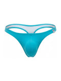Turquoise Jor Travel Swim Thong by CITYBOYZ★USA displayed on a model, showcasing its sleek design and comfortable fit.