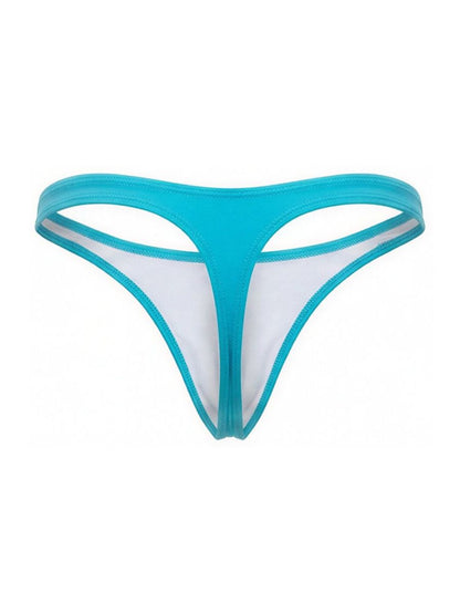 Turquoise Jor Travel Swim Thong by CITYBOYZ★USA shown on a model, highlighting its slim fit and minimal coverage for beachwear.