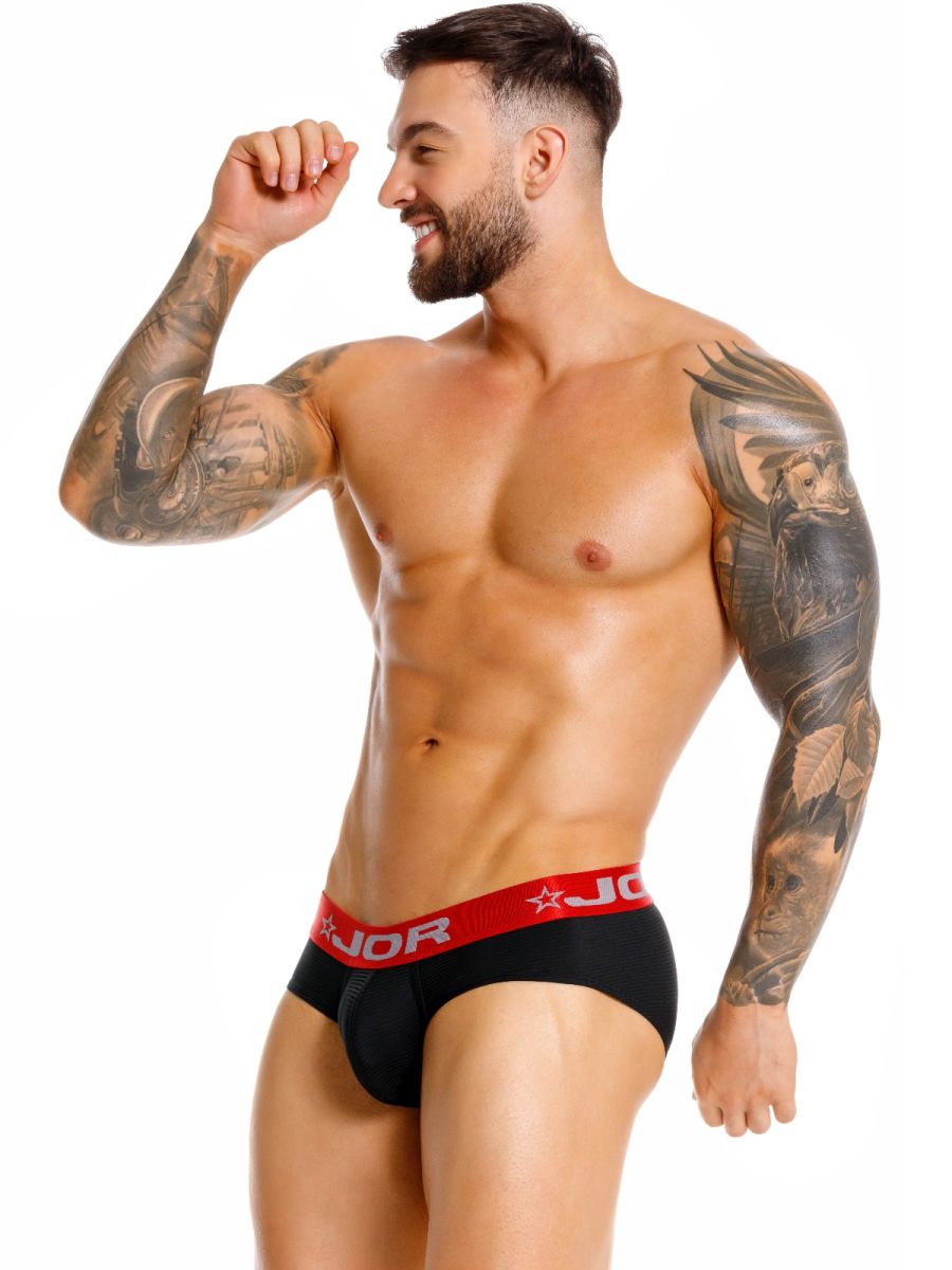 Black Jor Astor Brief by CITYBOYZ★USA, featuring a snug fit and classic brief design, shown on a model.