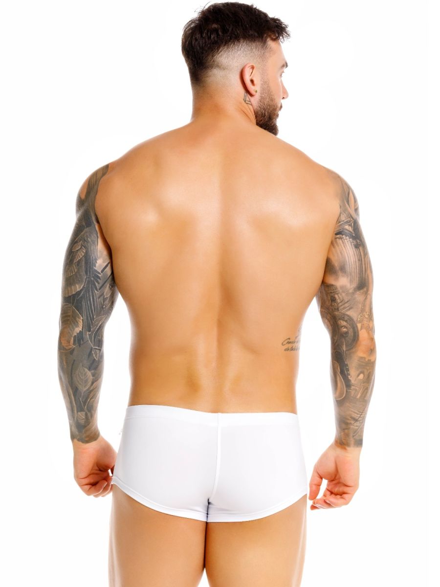 White Jor Invisible Trunk by CITYBOYZ★USA, seamless men's underwear with a comfortable fit and low-rise design.