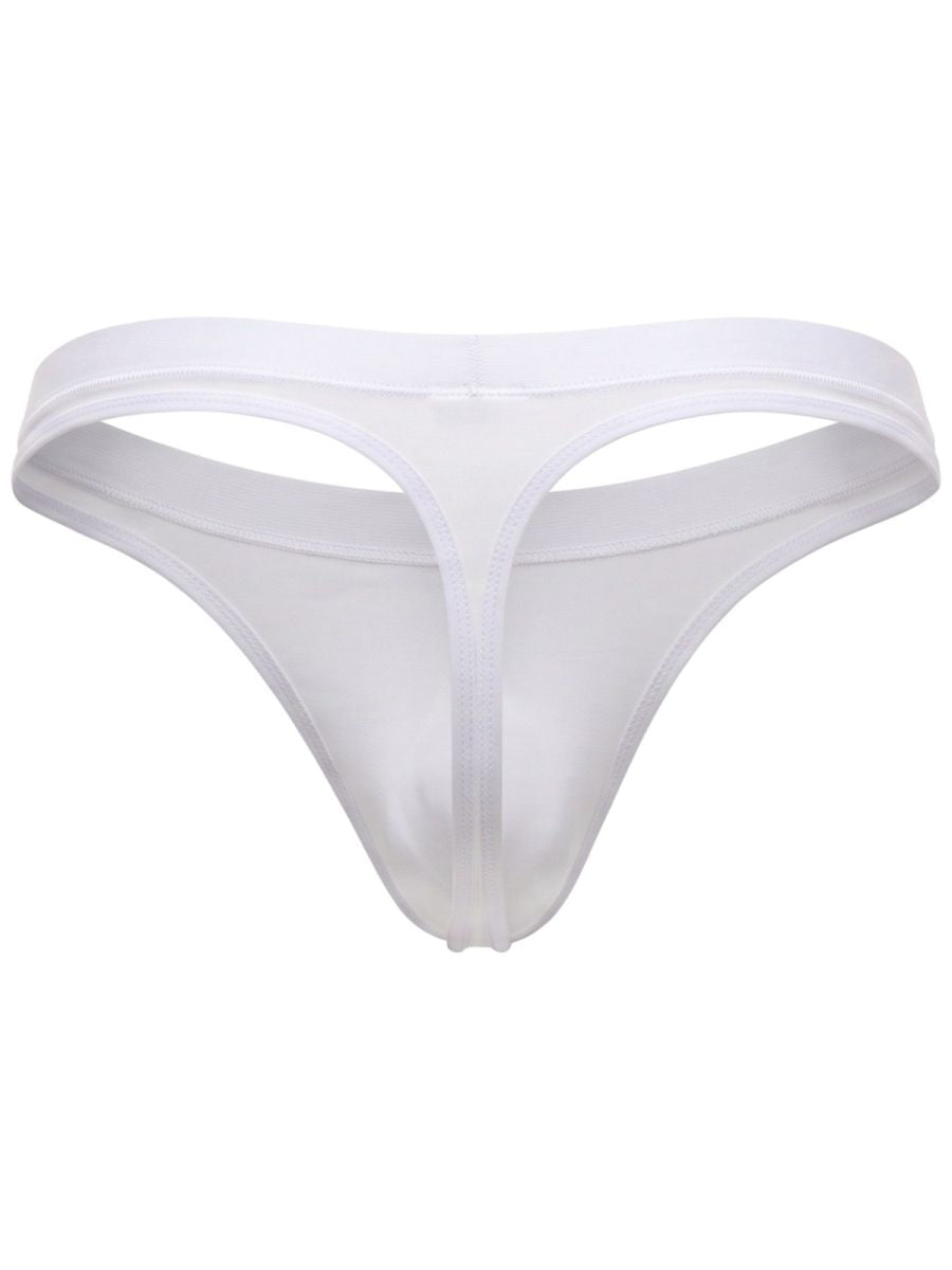 White Jor Invisible Thong brief by CITYBOYZ★USA with smooth fabric and minimal coverage, displayed on a white background