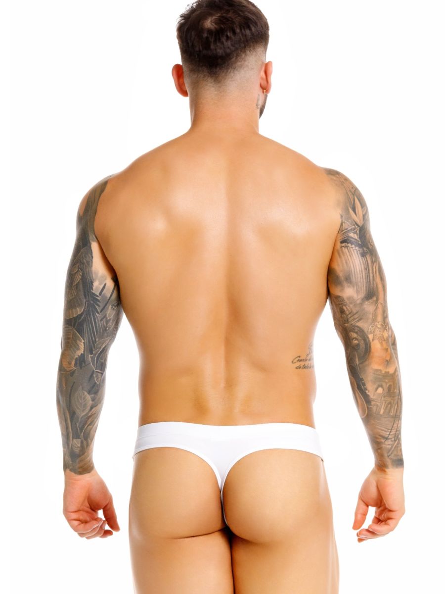 White Jor Invisible Thong brief by CITYBOYZ★USA, showcasing its sleek, seamless design and lightweight fit.