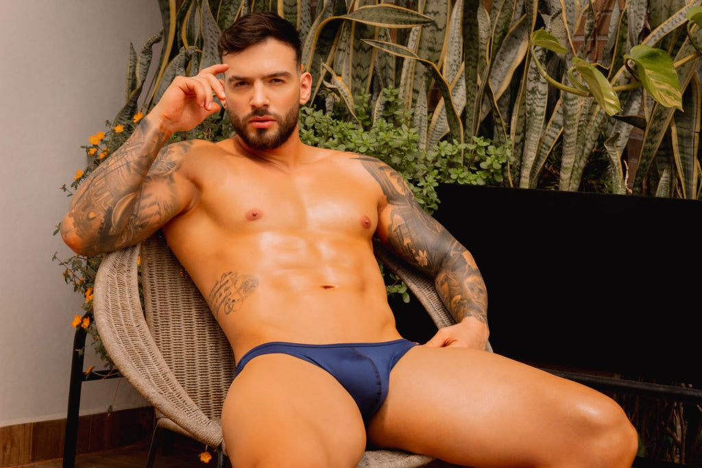 Blue Jor Origin Brief by CITYBOYZ★USA, showcasing the comfortable fit and stylish design of men's underwear.