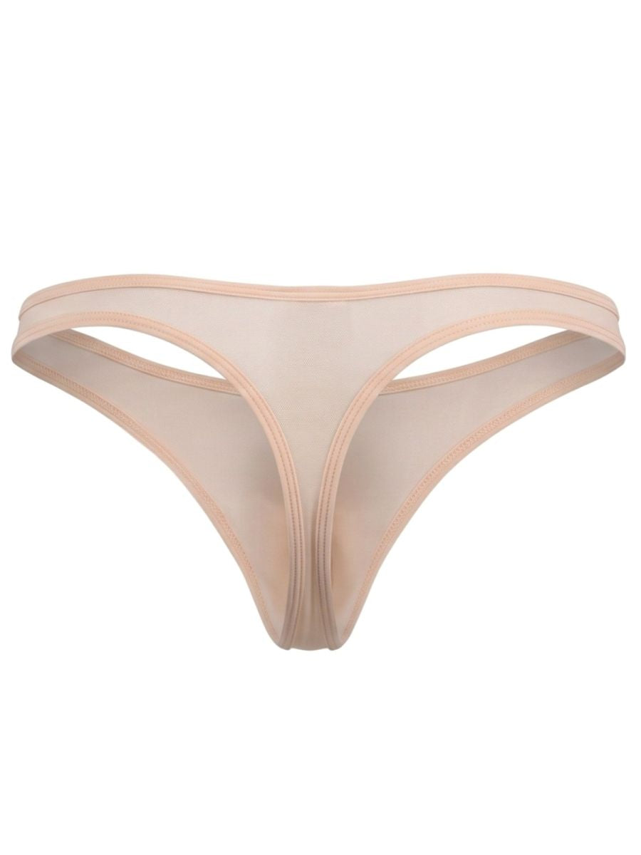 Beige Jor Origin Thong brief by CITYBOYZ★USA shown on white background with smooth fabric and minimal design.