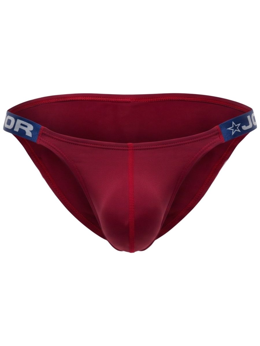 Jor Eros brief by CITYBOYZ★USA in wine color, front view showing smooth fabric and comfortable fit.