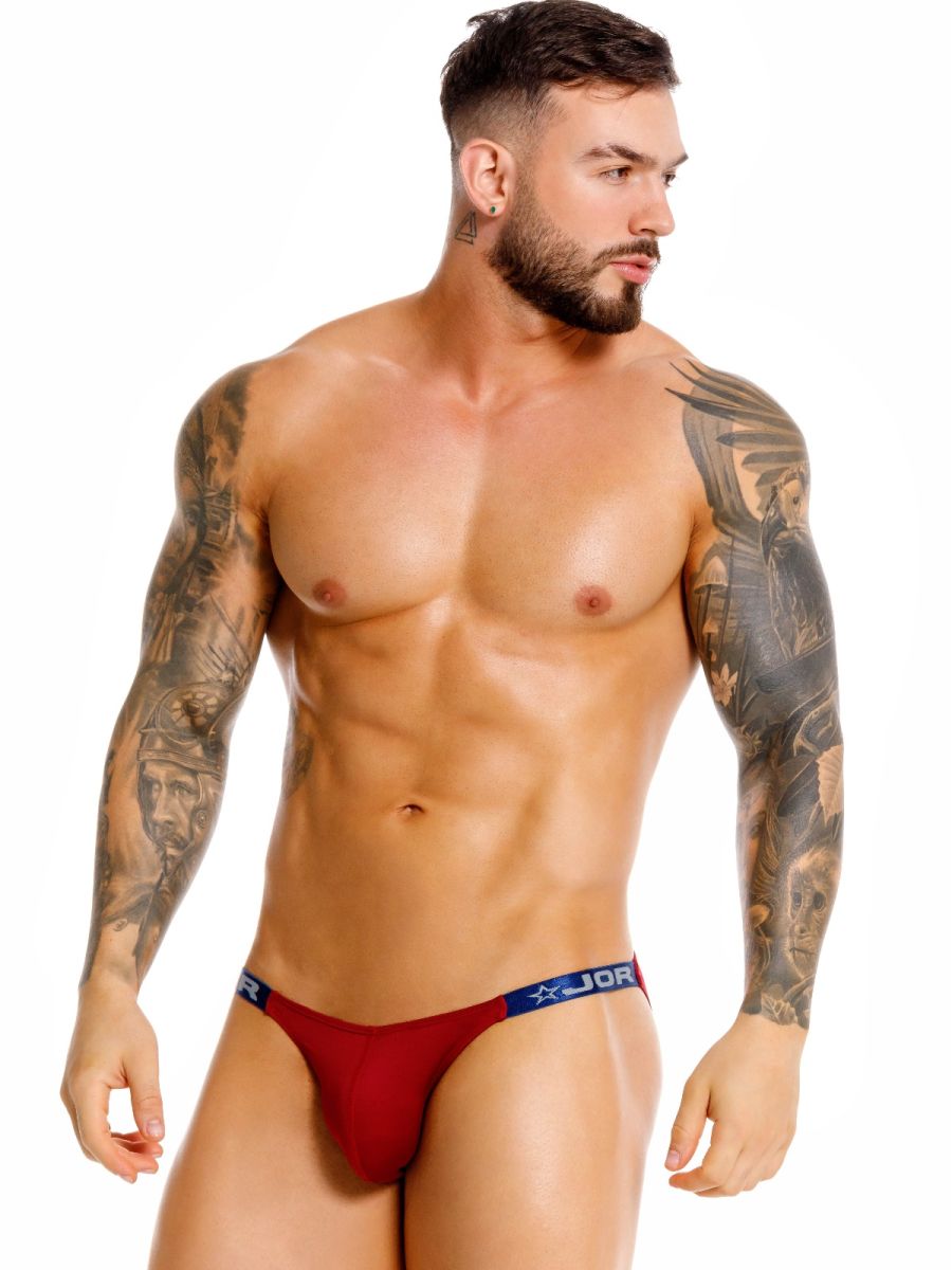 Wine-colored Jor Eros Brief by CITYBOYZ★USA, featuring sleek fabric and modern design, displayed on a plain background