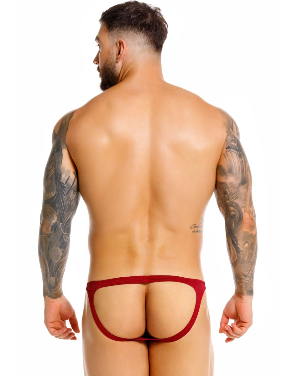 Wine-colored Jor Eros jockstrap by CITYBOYZ★USA featuring supportive fabric and sporty design, displayed on a neutral background.