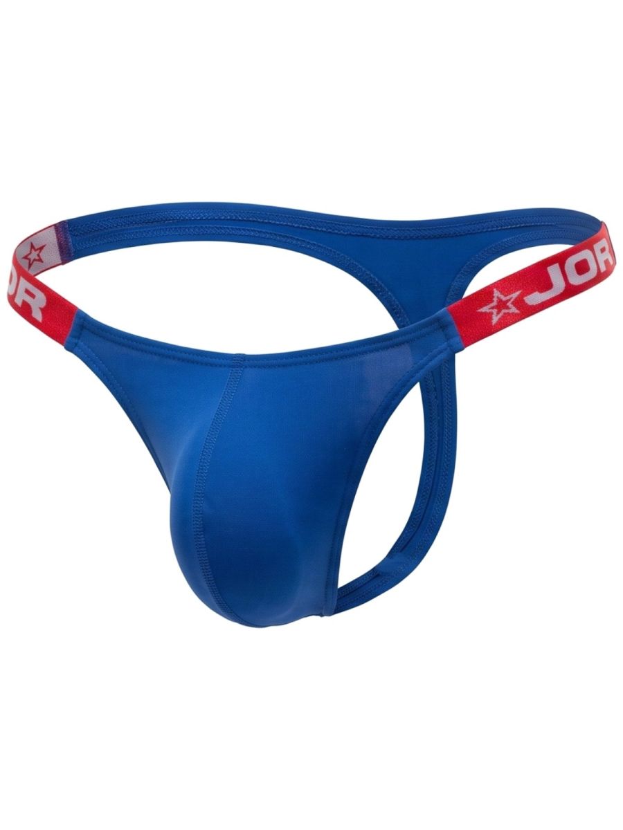 Royal blue Jor Eros thong by CITYBOYZ★USA featuring smooth fabric and minimal coverage, displayed on a white background.