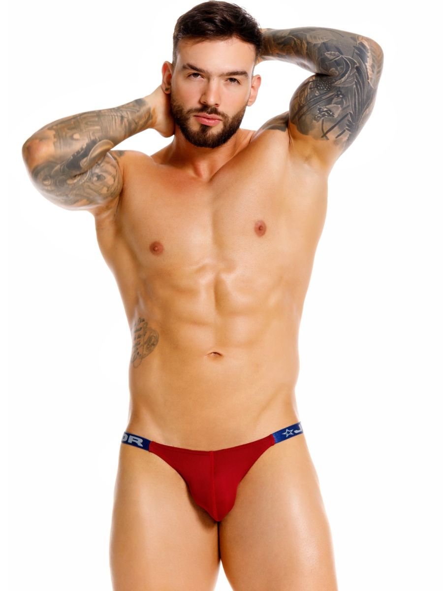 Wine-colored Jor Eros thong by CITYBOYZ★USA featuring smooth fabric and minimal coverage.