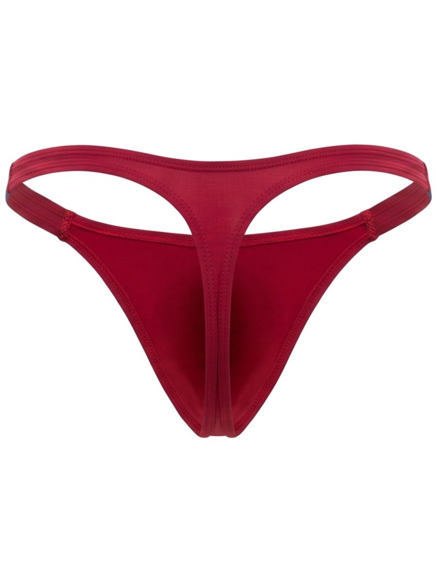 Wine-colored Jor Eros thong by CITYBOYZ★USA displayed on a model, highlighting its sleek design and comfortable fit.