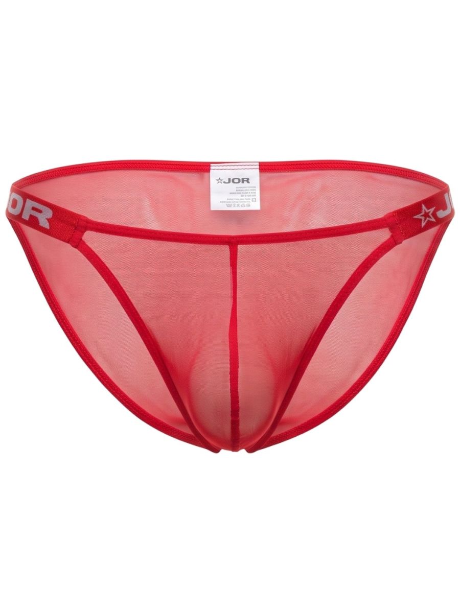 Red CITYBOYZ★USA Jor Frost Brief showing the snug fit and waistband, made of comfortable fabric with stylish design details.