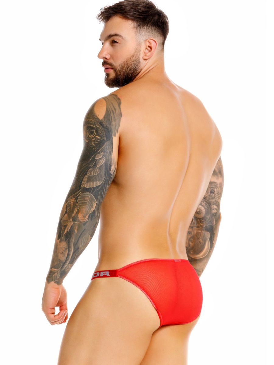 Red CITYBOYZ★USA Jor Frost brief with a sleek fit and bold design, displayed on a plain background.