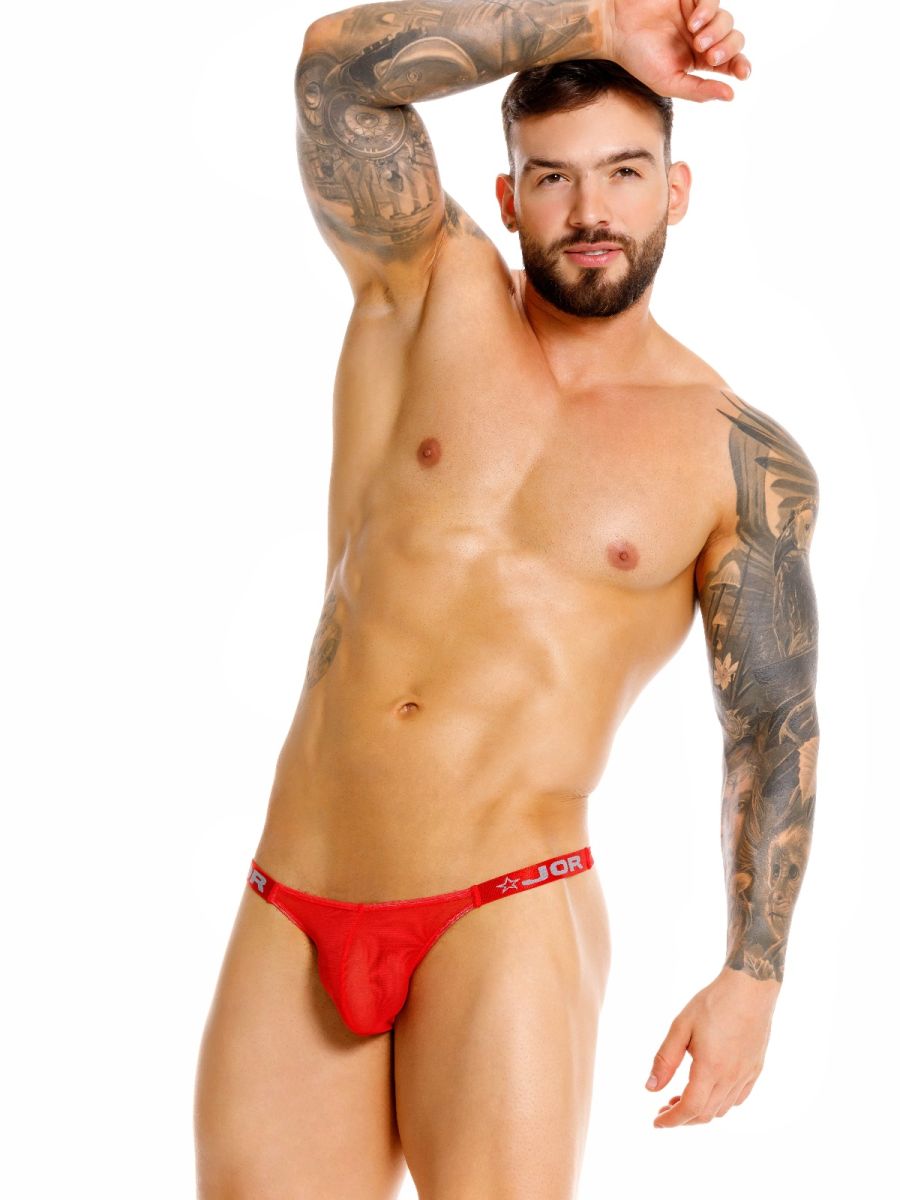 Red CITYBOYZ★USA Jor Frost Jockstrap showing supportive waistband and athletic fit on a mannequin.
