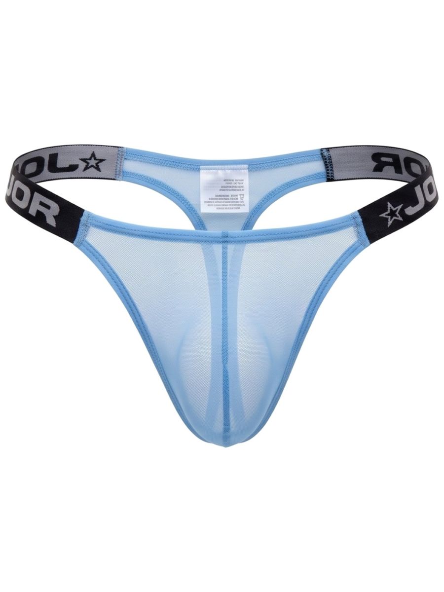 Blue CITYBOYZ★USA Jor Frost Thong jockstrap with supportive waistband and minimal coverage, designed for comfort and style.