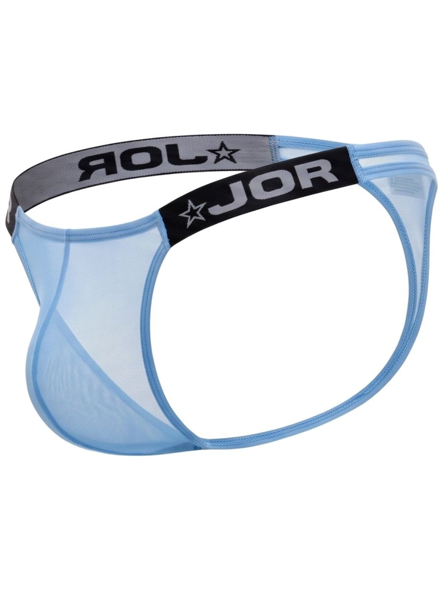 Blue CITYBOYZ★USA Jor Frost Thong jockstrap with supportive design and comfortable fit, shown from the front angle.