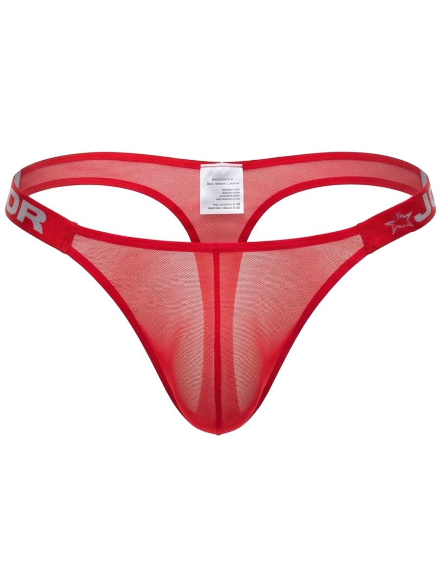 Red CITYBOYZ★USA Jor Frost Thong jockstrap with supportive waistband and sleek design, shown from the front.