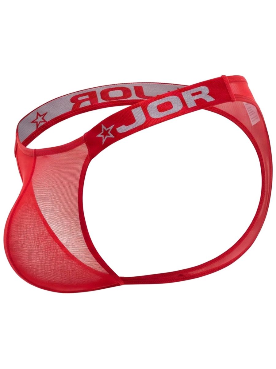 Red CITYBOYZ★USA Jor Frost Thong jockstrap with supportive waistband and minimal coverage, designed for comfort and style.
