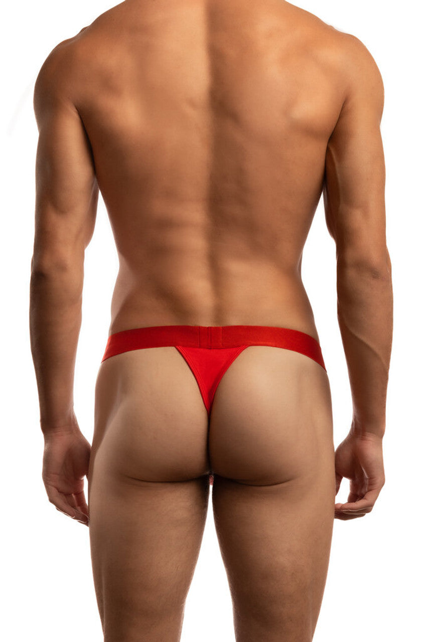 Red Jack Adams Bamboo Thong by CITYBOYZ★USA, showing the back view with its comfortable design and bamboo fabric.