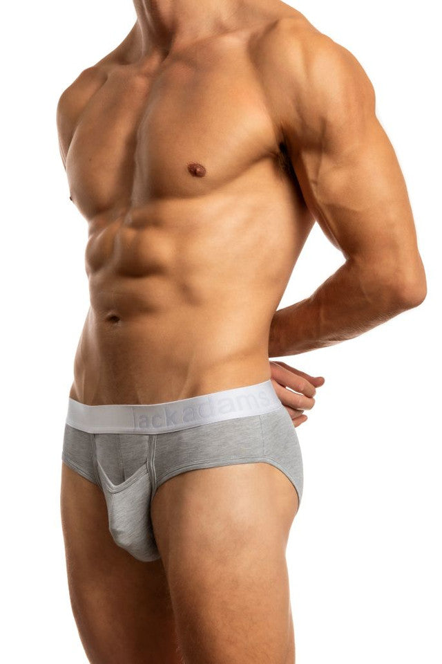 CityBoyz USA Jack Adams Zen Modal Brief in grey, front profile showing comfortable, breathable men's underwear with soft modal fabric.