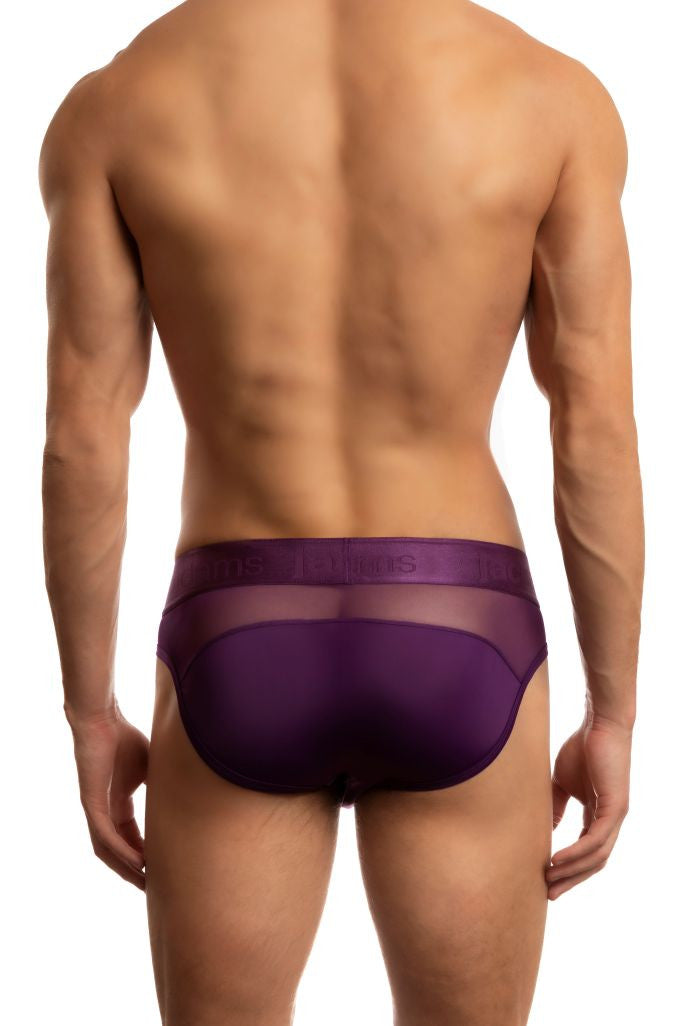 CityBoyz USA Jack Adams Monochrome Mesh Brief in sheer black with comfortable fit, shown on a model.