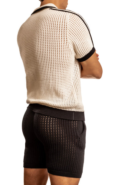 Jack Adams Matteo Crochet Knit Pull Over Shirt