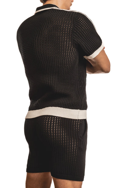 Jack Adams Matteo Crochet Knit Pull Over Shirt