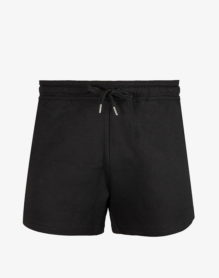 Black Supawear Jersey Short athletic shorts with a relaxed fit, featuring comfortable fabric and CITYBOYZ★USA branding.