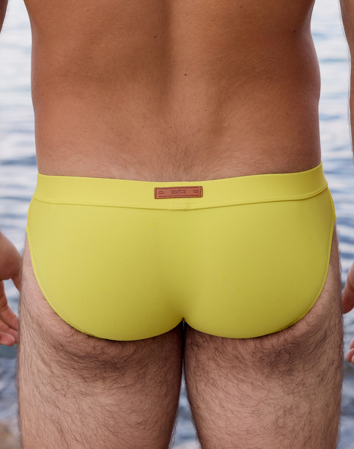 Bright neon yellow 2Eros Encore swim brief by CITYBOYZ★USA with a sleek, fitted design for swimwear.