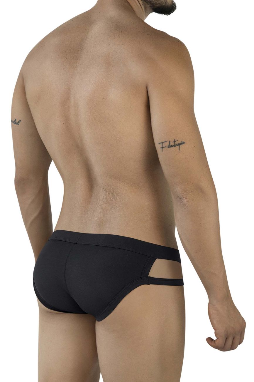 Black Pikante Lenox Brief from CITYBOYZ★USA featuring sleek fabric and comfortable fit, shown in a close-up view.
