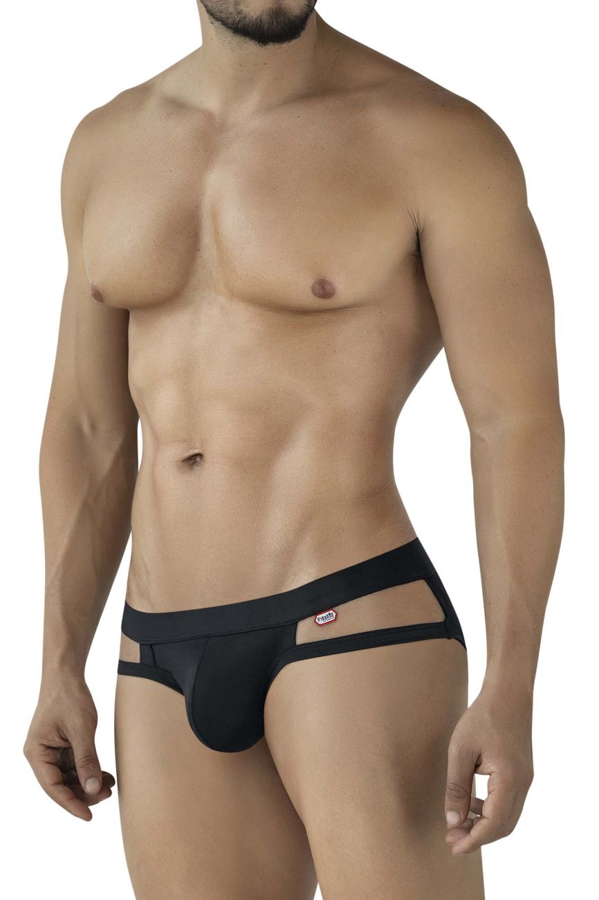 Black Pikante Lenox brief by CITYBOYZ★USA, soft fabric with sleek design, displayed on a white background.