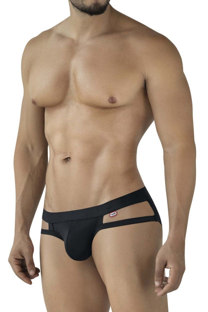 Black Pikante Lenox brief by CITYBOYZ★USA, soft fabric with sleek design, displayed on a white background.