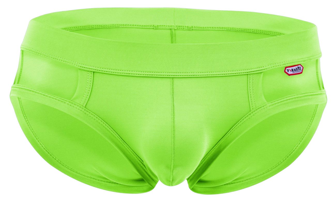 Bright neon green Pikante Lenox brief by CITYBOYZ★USA featuring a snug fit and comfortable waistband.