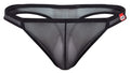 Black Pikante amusing thong by CITYBOYZ USA featuring sheer mesh briefs for men, with a snug, stylish fit.