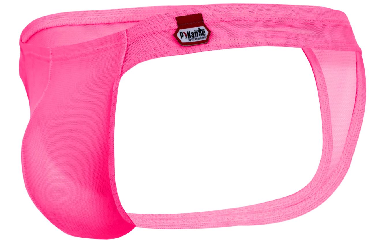 Fuchsia sheer mesh thong for men, Pikante Amusing Thong by CITYBOYZ★USA, showcasing lightweight, form-fitting design.